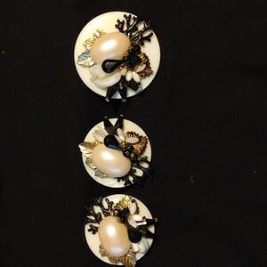 Vintage Clip On Earrings & Brooch